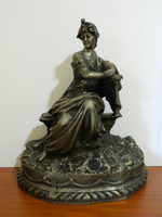 Auguste Moreau ezüstözött bronz szobor SZIGNÓZOTT