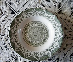 24 cm átm. mély angol tányér, zöld