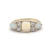 2081. Art Deco Gyűrű Opállal és Gyémánttal