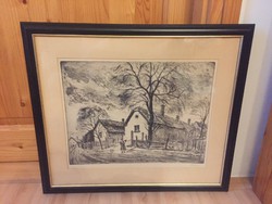 István Élesdy's etching house ranch in a new frame