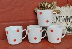 4 German red polka dot mugs, mugs, nostalgia