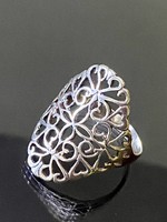 Antik áttört mintás ezüst gyűrű 