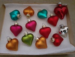 Szép üveg szív alakú karácsonyfadísz 13-darab