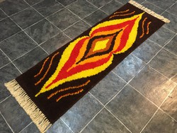 Vastag kézi szövésű gyapjú szőnyeg, 60 x 202 cm