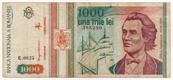Románia 1000 román Lei, 1993, ritkább címeres
