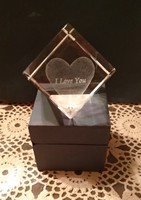 Love heart, i love you, collection of laser engraved glass ornament, recommend!