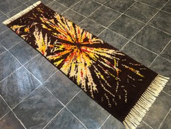 Vastag kézi szövésű gyapjú szőnyeg, 60 x 206 cm