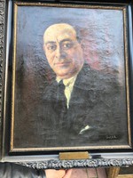 ​Cseh István festménye, 60 x 75 cm-es nagyságú, férfi portré.