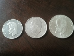 Extra szép Táncsics sor 1948 Ezüst 5+10+20 Forint 