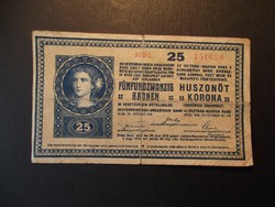 25 korona 1918 * üres hátlap