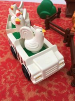 Lego Duplo 6312 csomag - autó - farm - tyúk - állatok - kutya - cica - cowboy