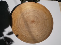 HATALMAS - 45 cm ÁTMÉRŐ - újszerű - lakkozott - bambusz tál - 45 x 6 cm 