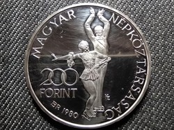 XIII. Téli olimpiai játékok Lake Placid .640 ezüst 200 Forint 1980 BP PP (id40653)