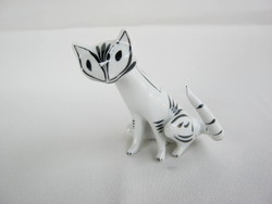 Hollóházi porcelán art deco cica macska