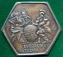László Csontos: Millennium Game, Bronze Plaque (1959)