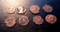 8 db római bronz, IV. század Siscia verde, Pannónia 