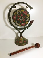 Indian hand painted copper gong