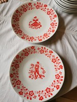 2 db Zsolnay porcelán fali tányér párban 24.7 cm