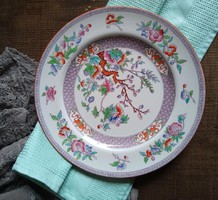 Antique English-style faience cake plate with Indian tree decor