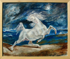 Moona - A villámlástól megriadt ló DELACROIX képének másolata