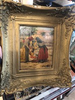 ​Carolus Pállya jelzéssel, olaj, karton, festmény, 28 x 20 cm-es