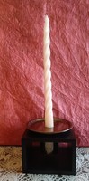 Ceramic and plastic candle holder with a modern shape