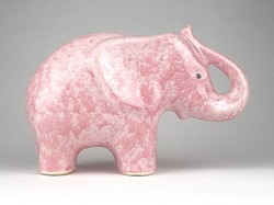 1C550 Nagyméretű rózsaszín porcelán elefánt 18.5 cm
