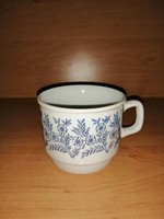 Zsolnay porcelán kék virágmintás bögre (9/d-1/K)