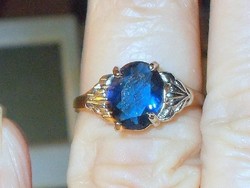 London Kék cirkónia köves 925 ezüst Gyűrű 7.5-es