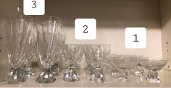 3. 6 db-os Ünnepi csiszolt kristály pohár készlet csillag mintás pezsgős