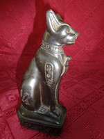 Bastet egyiptomi szent állat, anyaga kő, kézi faragott, magassága 16 cm. 