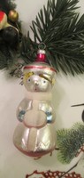 Régi figurális üveg karácsonyfadísz szovjet disz- téli kislány