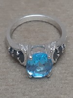 Kék topáz zafír ezüst gyűrű csodaszép sosem használt eredeti dobozában