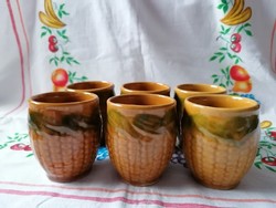 Set of 6 glasses with corn pattern