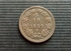 5/10 Krajcár 1859 B ( Körmöcbánya) F.