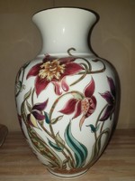 Zsolnay Csicskár Mónika 927/008 18 karátos kézzel festett váza