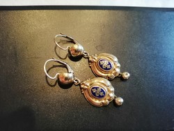 Antik arany zománcozott fülbevaló 4,13 gr