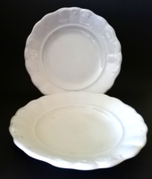 Antik fehér inda mintás Zsolnay lapos tányér pótlásnak