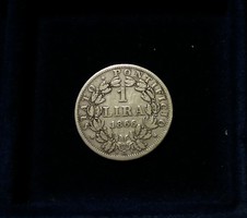 Pápai államok/ Vatikán 1 ezüst Líra 1866 Vf.