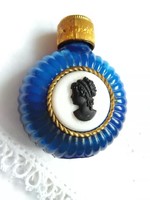 FOGLALT Fruzsinat részére!!! Art Deco, cseh Bohemia lápisz-lazuli ásványüveg parfümös kámea