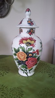 36 cm.szép,virágos fedeles váza