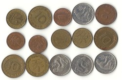 15 darab NSZK nyugat német fémpénz érme pénzecske aprópénz lot egyben 1 forintról KIÁRUSÍTÁS