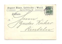 1909 hosszú címzéses Deutsches Reich üzleti reklám üdvözlő lap DR Németország KIÁRUSÍTÁS 1 forintról