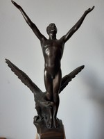 Országos Magyar Repülő Egyesület, O.M.R.E. 1848-1948, bronz szobor, 42 cm