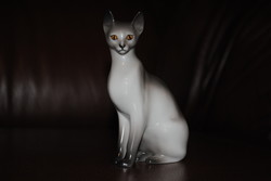 Hollóházi Porcelán ülő cica