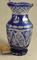 Antik kék kristály váza 647