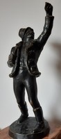 Mulatozó, bronz szobor, Buzi (Búza) Barna 1933, 46 cm, 11.4 kg
