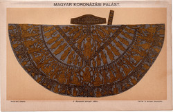 Koronázási palást, színes nyomat 1896, magyar, király, koronázás, királyság, litográfia, Pallas