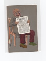 Szép antik "Az újság" reklám képeslap (posta tiszta)
