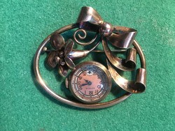 Gilded Silver Brooch Watch (Geneve)
